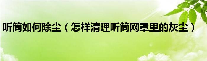 听筒如何除尘（怎样清理听筒网罩里的灰尘）