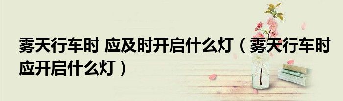 雾天行车时 应及时开启什么灯（雾天行车时应开启什么灯）