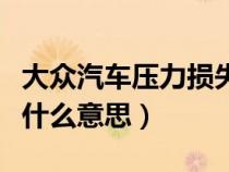 大众汽车压力损失是什么意思（车压力损失是什么意思）
