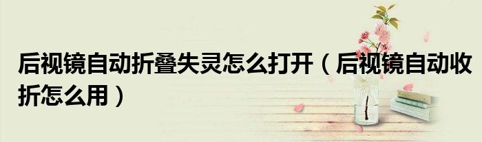 后视镜自动折叠失灵怎么打开（后视镜自动收折怎么用）