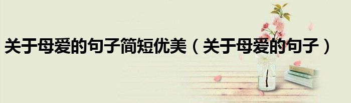 关于母爱的句子简短优美（关于母爱的句子）