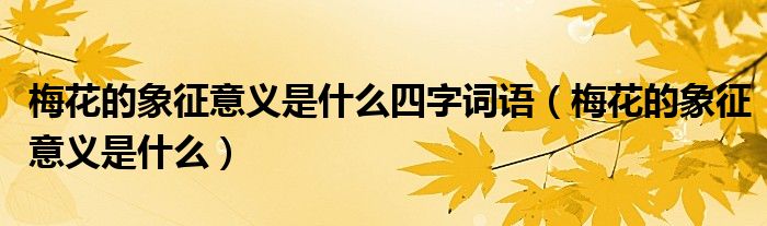 梅花的象征意义是什么四字词语（梅花的象征意义是什么）