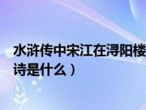 水浒传中宋江在浔阳楼题反诗的诗名（宋江在浔阳楼题的反诗是什么）