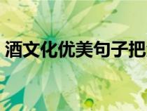 酒文化优美句子把酒满上（酒文化优美句子）