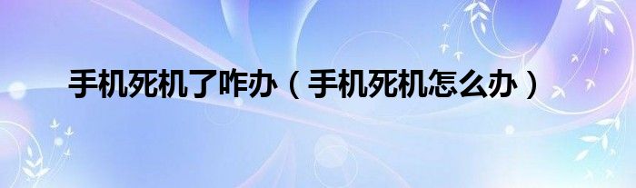 手机死机了咋办（手机死机怎么办）