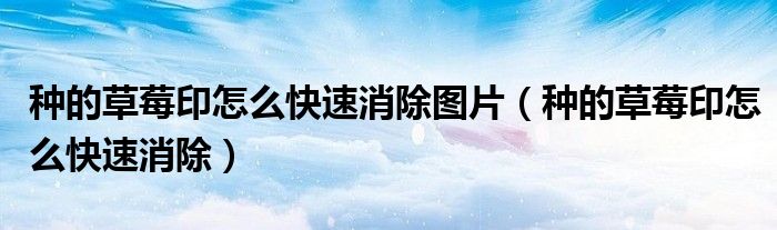 种的草莓印怎么快速消除图片（种的草莓印怎么快速消除）
