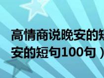 高情商说晚安的短句100句搞笑（高情商说晚安的短句100句）