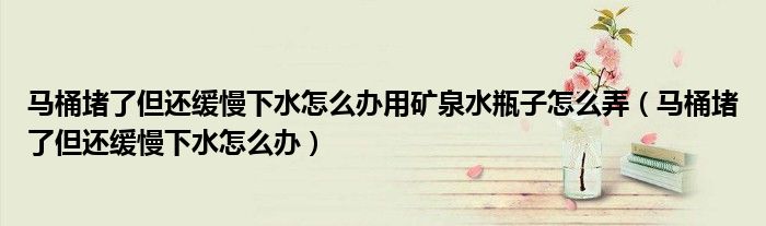 马桶堵了但还缓慢下水怎么办用矿泉水瓶子怎么弄（马桶堵了但还缓慢下水怎么办）
