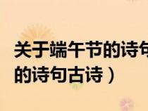 关于端午节的诗句古诗大全四句（关于端午节的诗句古诗）