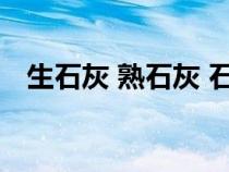 生石灰 熟石灰 石灰石（石灰水的化学式）