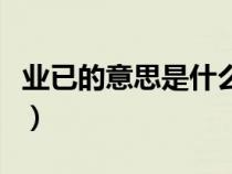 业已的意思是什么和拼音（业已的意思是什么）