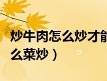 炒牛肉怎么炒才能又好吃又嫩（牛肉一般配什么菜炒）