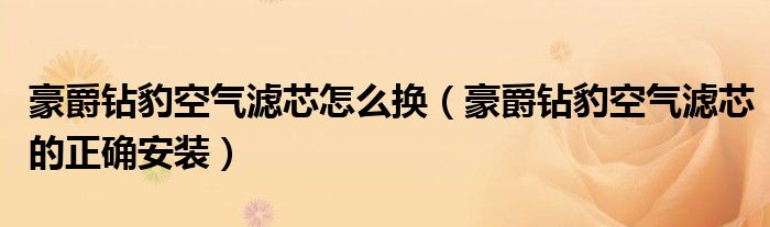 豪爵钻豹空气滤芯怎么换（豪爵钻豹空气滤芯的正确安装）