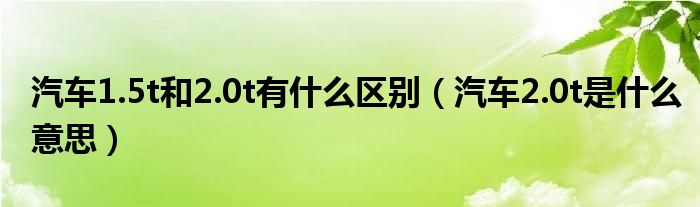 汽车1.5t和2.0t有什么区别（汽车2.0t是什么意思）