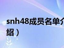 snh48成员名单介绍大全(snh48成员名单介绍) snh48成员名单介绍大全(snh48成员名单介绍)
