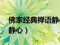 佛家经典禅语静心55句（佛语禅心经典句子静心）