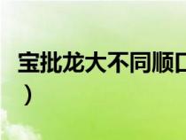 宝批龙大不同顺口溜（宝批龙大不同什么意思）
