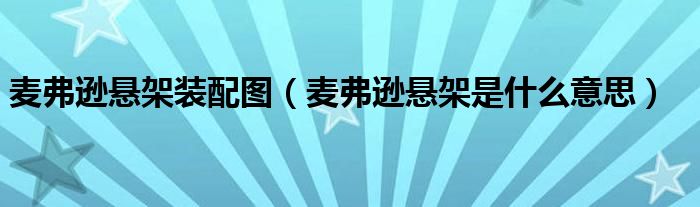 麦弗逊悬架装配图（麦弗逊悬架是什么意思）
