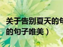关于告别夏天的句子唯美图片（关于告别夏天的句子唯美）