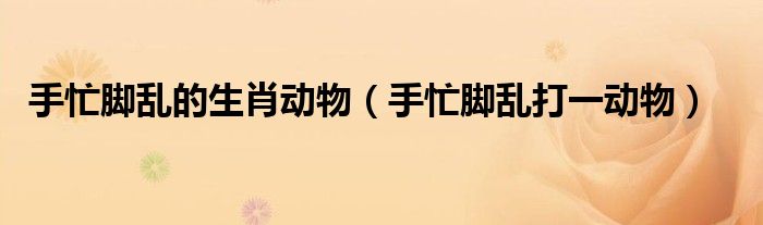 手忙脚乱的生肖动物（手忙脚乱打一动物）