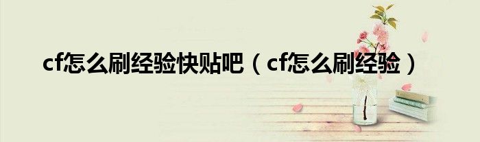 cf怎么刷经验快贴吧（cf怎么刷经验）
