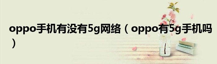 oppo手机有没有5g网络（oppo有5g手机吗）