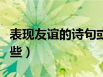 表现友谊的诗句或名言（表现友谊的诗句有哪些）