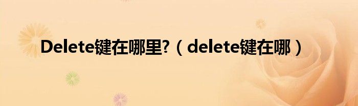 Delete键在哪里?（delete键在哪）