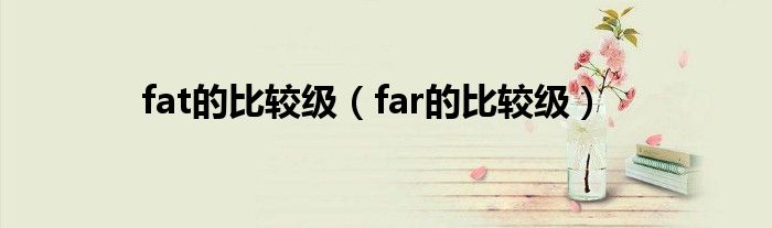 fat的比较级（far的比较级）