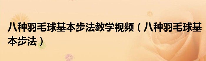 八种羽毛球基本步法教学视频（八种羽毛球基本步法）