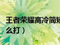 王者荣耀高冷简短名字（王者荣耀空白名字怎么打）