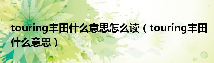 touring丰田什么意思怎么读（touring丰田什么意思）