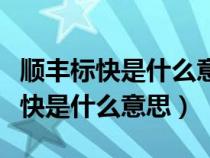 顺丰标快是什么意思与顺丰卡航区别（顺丰标快是什么意思）