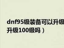 dnf95级装备可以升级100级装备吗视频（dnf95装备可以升级100级吗）