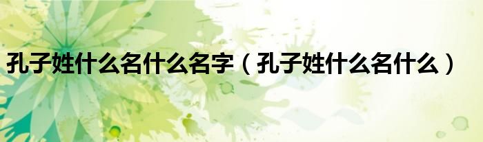 孔子姓什么名什么名字（孔子姓什么名什么）