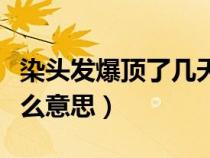 染头发爆顶了几天能过来吗（染头发爆顶了什么意思）