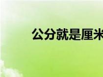 公分就是厘米吗?（公分是厘米吗）