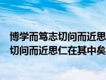 博学而笃志切问而近思仁在其中矣的意思是什（博学而笃志切问而近思仁在其中矣的意思）
