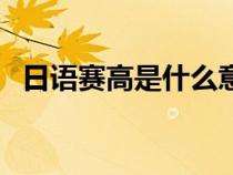 日语赛高是什么意思（汉服赛高什么意思）