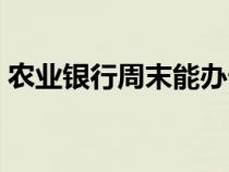 农业银行周末能办卡吗（银行周末能办卡吗）