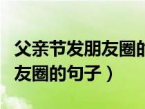 父亲节发朋友圈的句子简短一点（父亲节发朋友圈的句子）