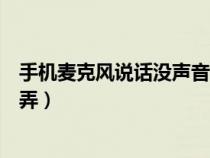 手机麦克风说话没声音怎么修复（手机麦克风没有声音怎么弄）