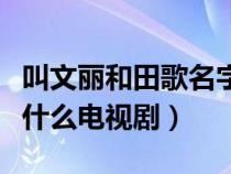 叫文丽和田歌名字的是哪部电视剧（文丽田歌什么电视剧）
