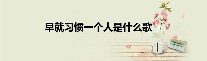 早就习惯一个人是什么歌