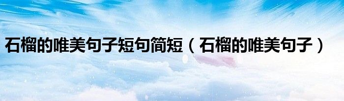 石榴的唯美句子短句简短（石榴的唯美句子）