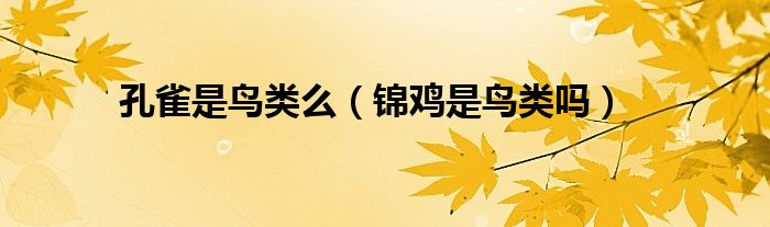 孔雀是鸟类么（锦鸡是鸟类吗）