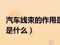 汽车线束的作用是什么意思（汽车线束的作用是什么）