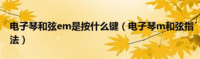 电子琴和弦em是按什么键（电子琴m和弦指法）