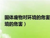 固体废物对环境的危害主要表现在什么方面（固体废物对环境的危害）