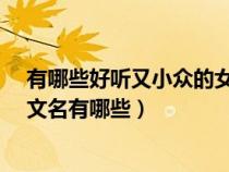 有哪些好听又小众的女生英文名?(女生小众独特少见的英文名有哪些) 有哪些好听又小众的女生英文名?(女生小众独特少见的英文名有哪些)